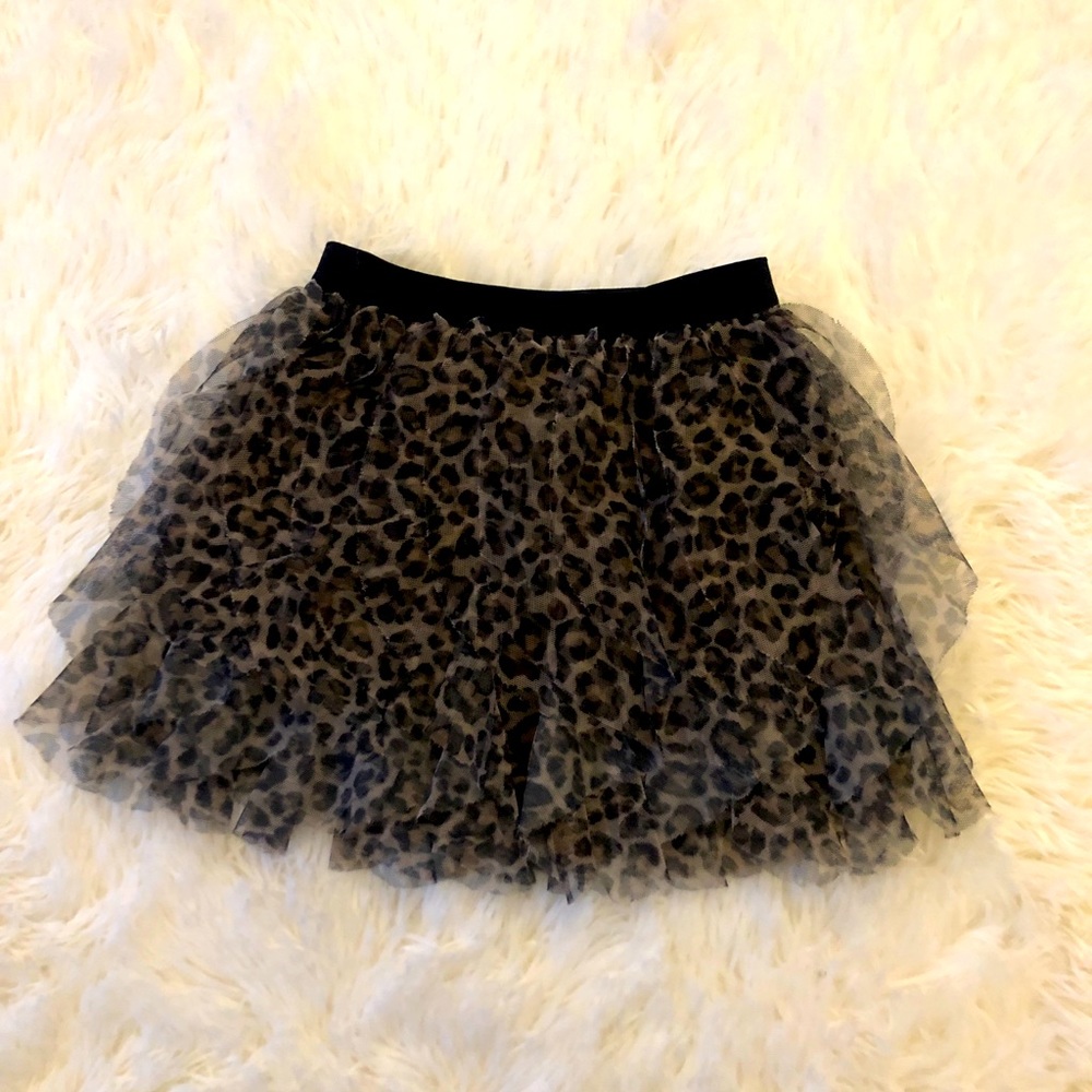 🌈 5/$20 tule leopard print skirt
